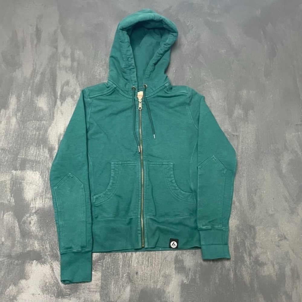 American Giant zip up hoodie womens XS‎ Green pockets USA